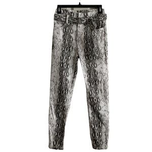 Akira Women’s Snake Print Belted Long Pants Size 5